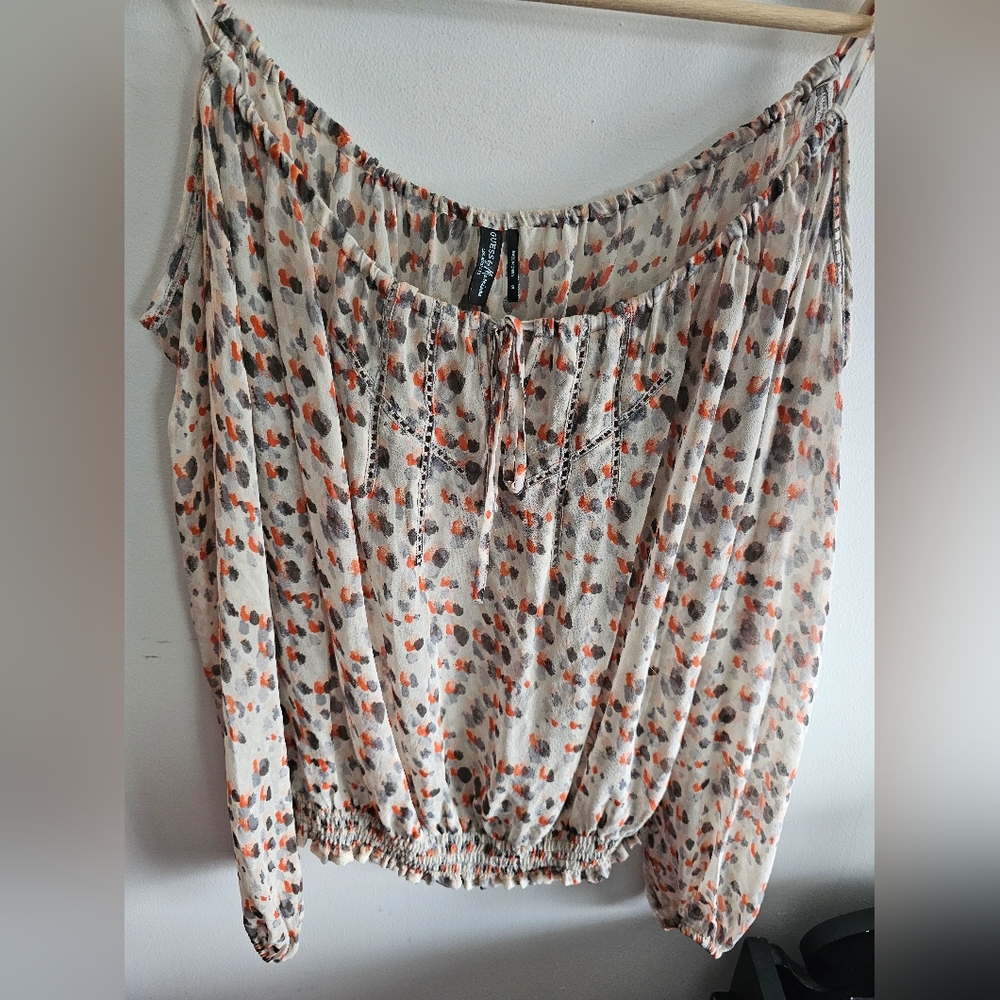Guess By Marciano Women's Off-Shoulder Printed Top Size Small